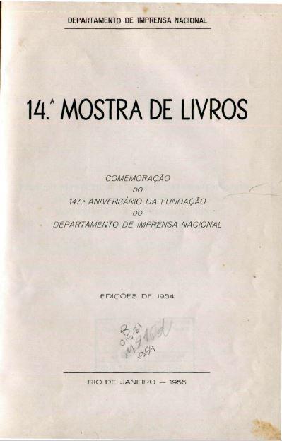Capa do Livro 14ª Mostra de Livros - (015.81)